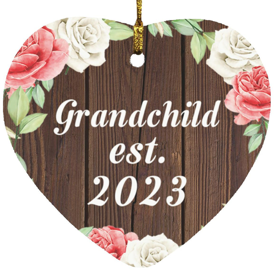 Grandchild Established Est. 2023 - Heart Ornament A