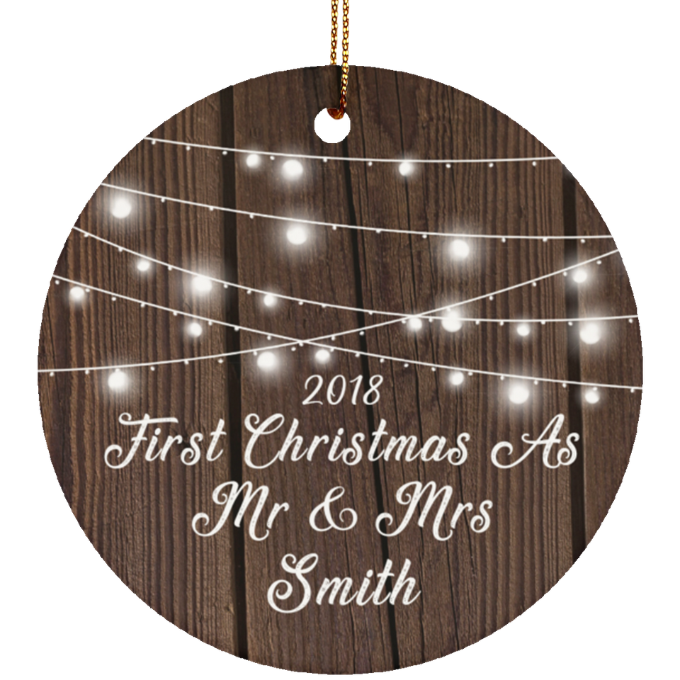 First Christmas As Mr & Mrs Smith 2018 SUBORNC Circle Ornament