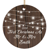 First Christmas As Mr & Mrs Smith 2018 SUBORNC Circle Ornament