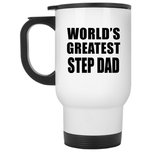 World's Greatest Step Dad - White Travel Mug