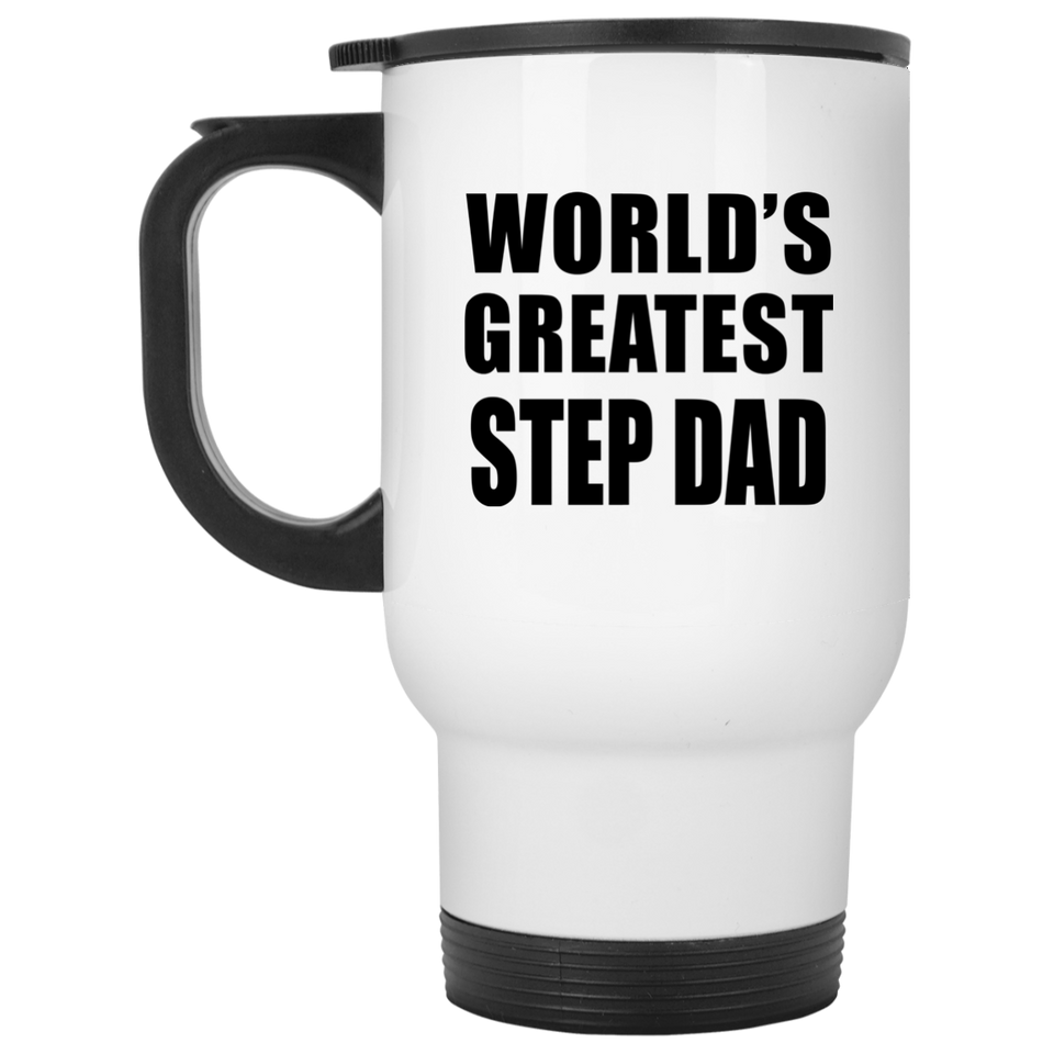 World's Greatest Step Dad - White Travel Mug
