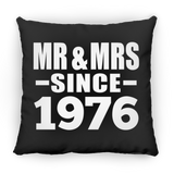 48th Anniversary Mr & Mrs Since 1976 - Throw Pillow Black
