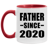Father Since 2020 - 11oz Accent Mug Red