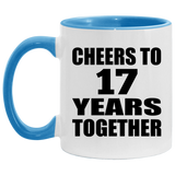 17th Anniversary Cheers To 17 Years Together - 11oz Accent Mug Blue