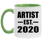 Artist Established EST. 2020 - 11oz Accent Mug Green