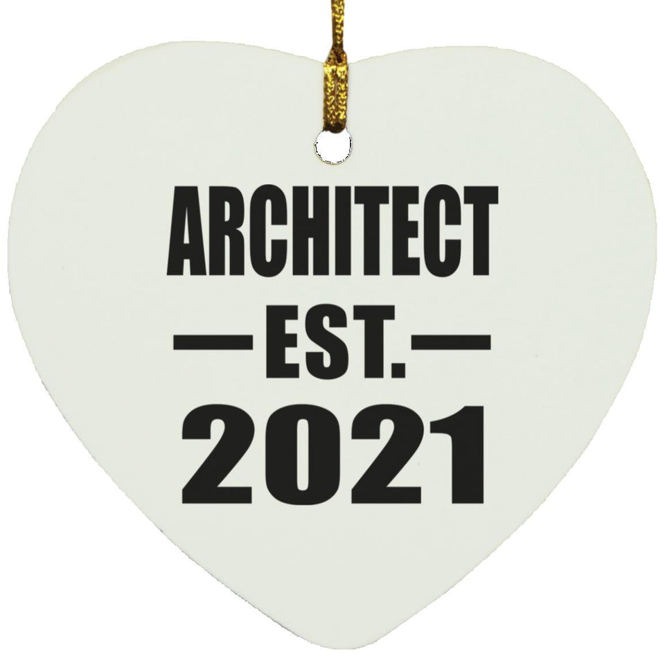 Architect Established EST. 2021 - Heart Ornament
