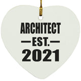 Architect Established EST. 2021 - Heart Ornament