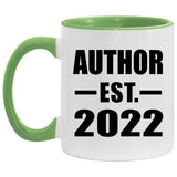 Author Established EST. 2022 - 11oz Accent Mug Green