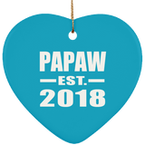 Papaw Established EST. 2018 - Heart Ornament