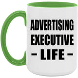 Advertising Executive Life - 15oz Accent Mug Green