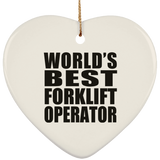 World's Best Forklift Operator - Heart Ornament