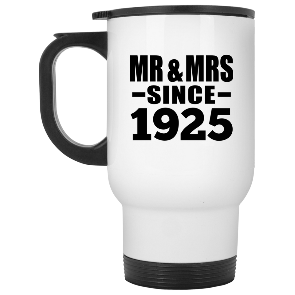 99th Anniversary Mr & Mrs Since 1925 - White Travel Mug