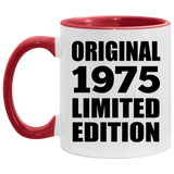 49th Birthday Original 1975 Limited Edition - 11oz Accent Mug Red