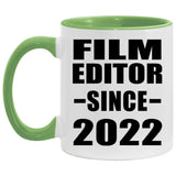 Film Editor Since 2022 - 11oz Accent Mug Green