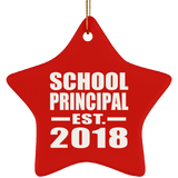 School Principal Established EST. 2018 - Star Ornament