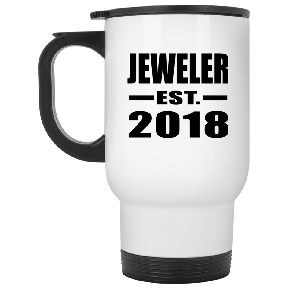 Jeweler Established EST. 2018 - White Travel Mug