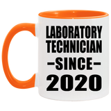 Laboratory Technician Since 2020 - 11oz Accent Mug Orange