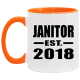 Janitor Established EST. 2018 - 11oz Accent Mug Orange