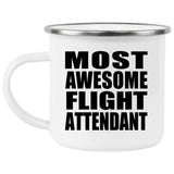 Most Awesome Flight Attendant - 12oz Camping Mug