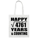 Happy 69th Anniversary Square Root of 4761 Years & Counting - Tote Bag White