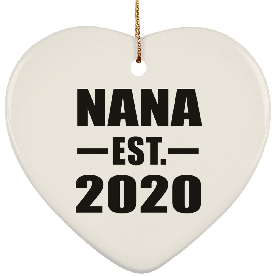 Nana Established EST. 2020 - Heart Ornament