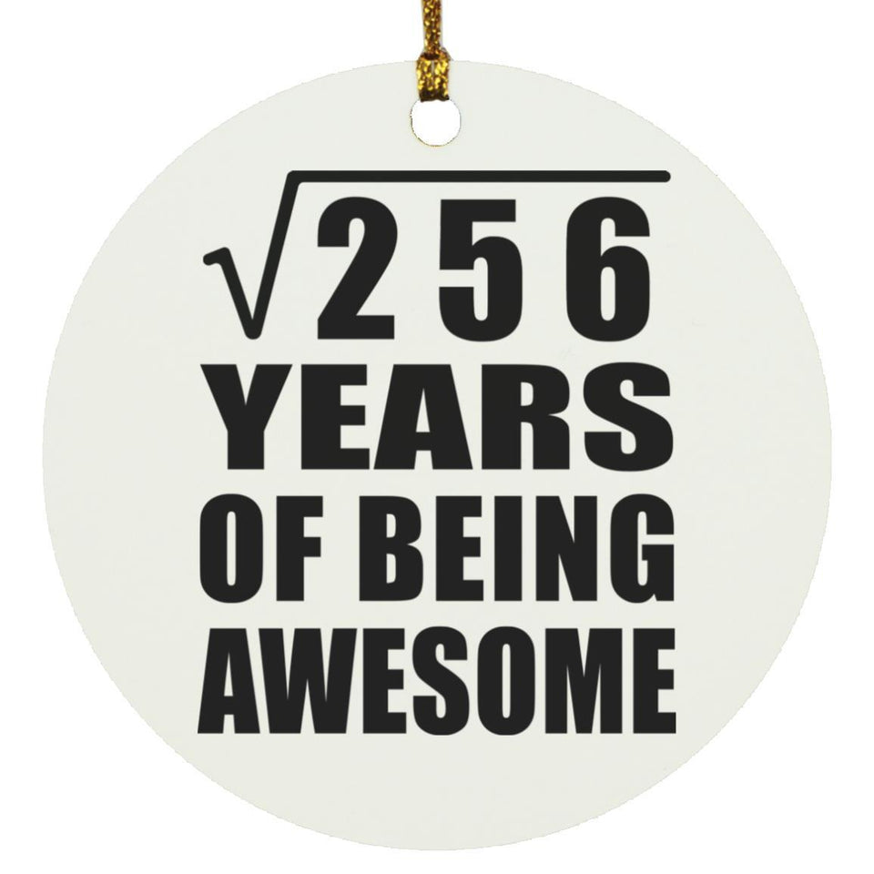 16th Birthday Square Root of 256 Years of Being Awesome - Circle Ornament