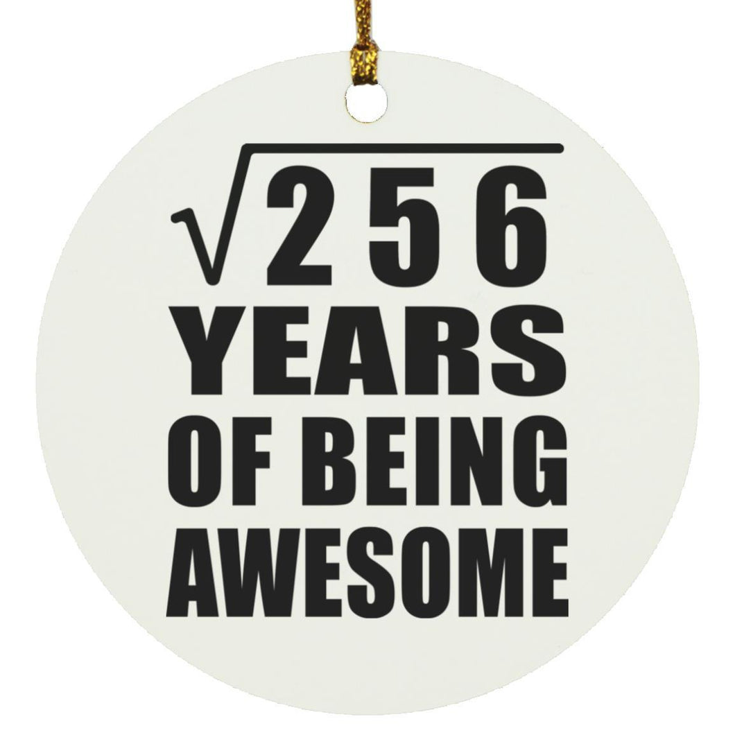 16th Birthday Square Root of 256 Years of Being Awesome - Circle Ornament