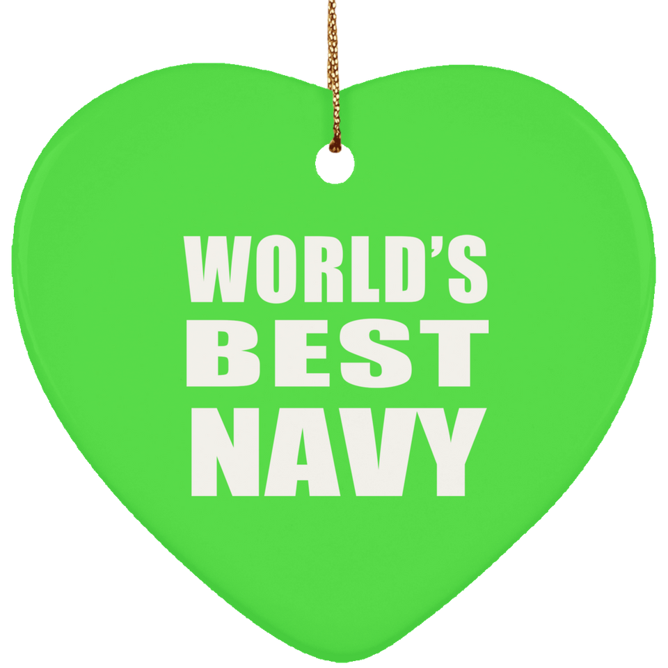 World's Best Navy - Heart Ornament