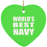 World's Best Navy - Heart Ornament