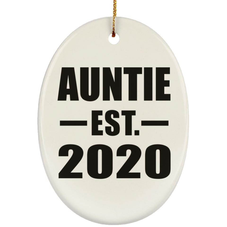 Auntie Established EST. 2020 - Oval Ornament