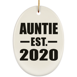 Auntie Established EST. 2020 - Oval Ornament