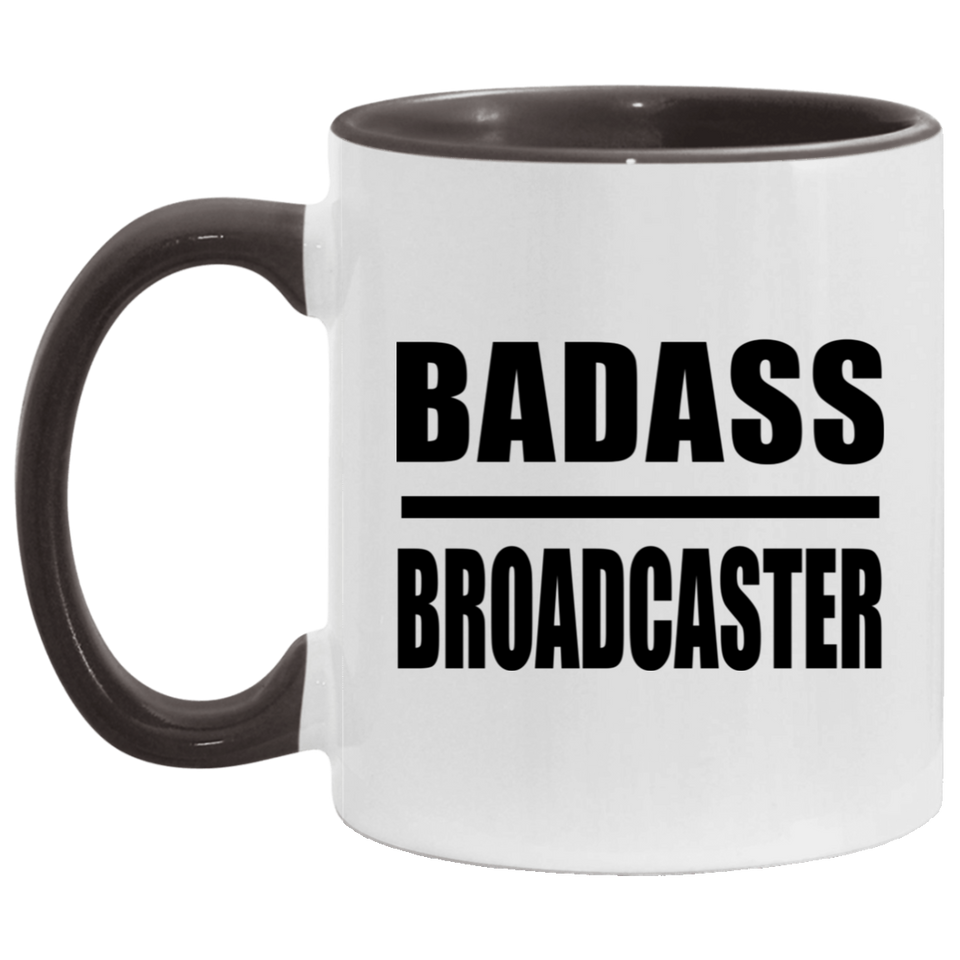 Badass Broadcaster - 11oz Accent Mug Black