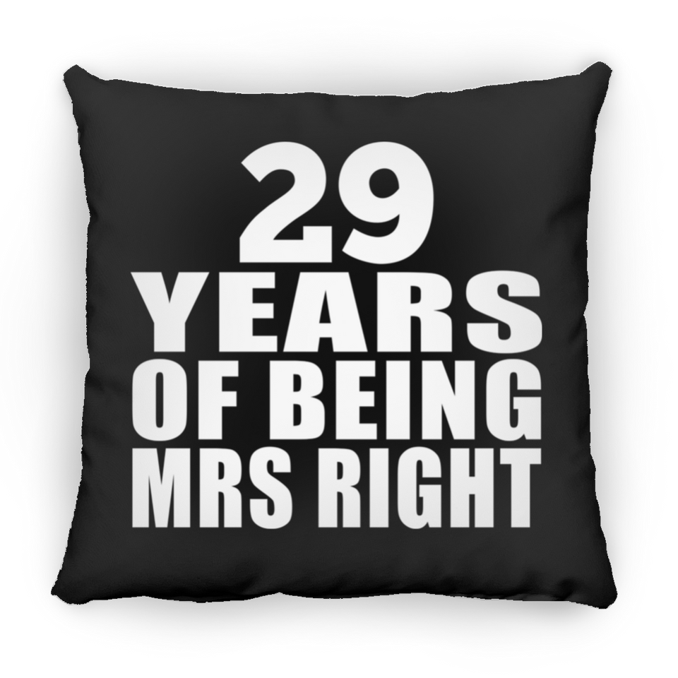 29th Anniversary 29 Years Of Being Mrs Right - Throw Pillow Black