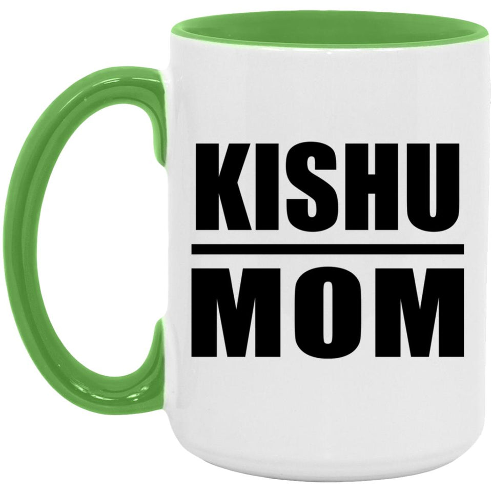 Kishu Mom - 15oz Accent Mug Green