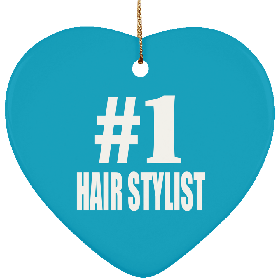 Number One #1 Hair Stylist - Heart Ornament