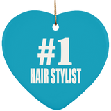 Number One #1 Hair Stylist - Heart Ornament