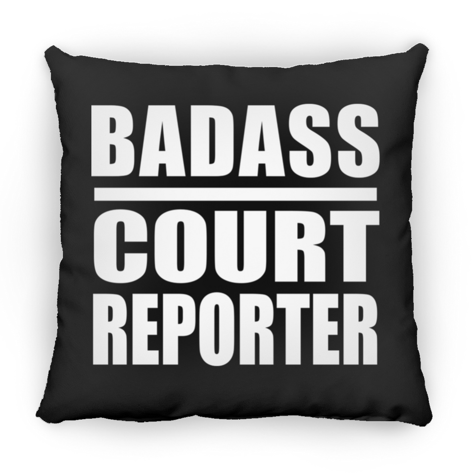 Badass Court Reporter - Throw Pillow Black