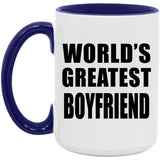 World's Greatest Boyfriend - 15oz Accent Mug Purple