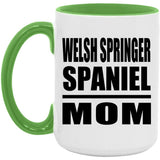 Welsh Springer Spaniel Mom - 15oz Accent Mug Green