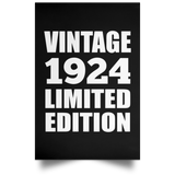 100th Birthday Vintage 1924 Limited Edition - Poster Portrait