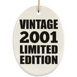 23rd Birthday Vintage 2001 Limited Edition - Oval Ornament