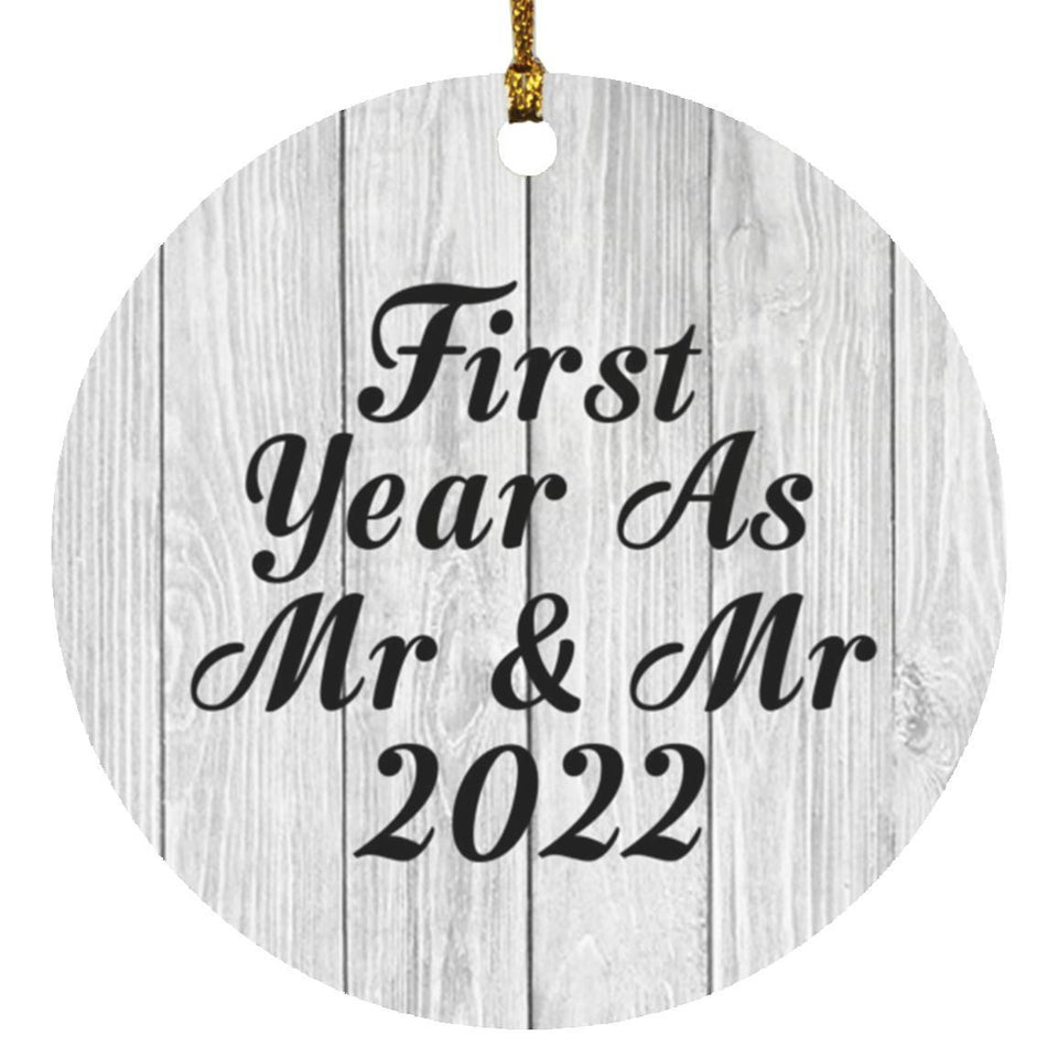 First Year As Mr & Mr 2022 - Circle Ornament F