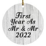 First Year As Mr & Mr 2022 - Circle Ornament F