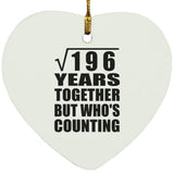 14th Anniversary Square Root of 196 Years Who's Counting - Heart Ornament