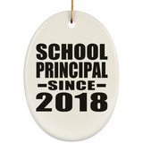 School Principal Since 2018 - Oval Ornament