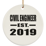 Civil Engineer Established EST. 2019 - Circle Ornament