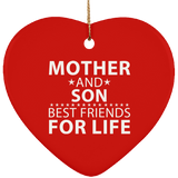 Mother and Son, Best Friends For Life - Heart Ornament