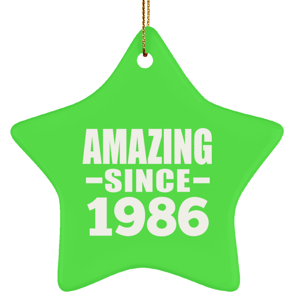 38th Birthday Amazing Since 1986 - Star Ornament