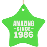38th Birthday Amazing Since 1986 - Star Ornament