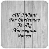 All I Want For Christmas Is My Norwegian Forest - Drink Coaster F